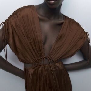 Zara satin effect dress